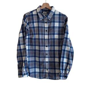 L.L. Bean Flannel Shirt Men Medium Tartan Scotch Plaid Slightly Fitted Gorpcore